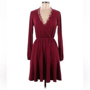 Elegant Burgundy Wrap Dress